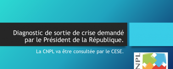 Diagnostic de sortie de crise demandé par le Président de la République, la CNPL va être consultée par le CESE.